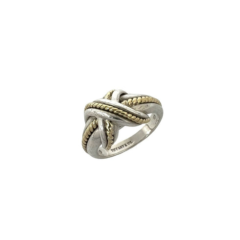 Vintage Ring 18K Yellow Gold and Sterling Silver