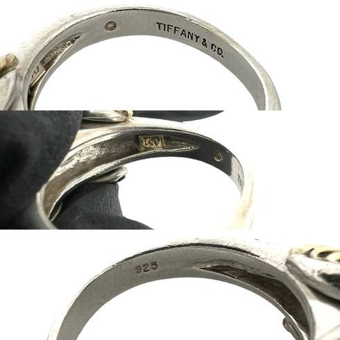 Vintage Ring 18K Yellow Gold and Sterling Silver