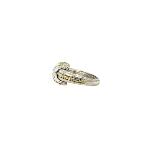Vintage Ring 18K Yellow Gold and Sterling Silver