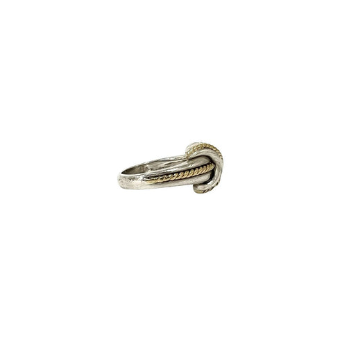 Vintage Ring 18K Yellow Gold and Sterling Silver