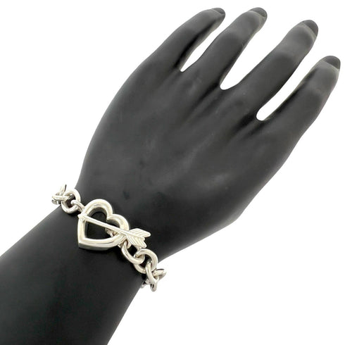 Vintage Heart Arrow Bracelet Sterling Silver
