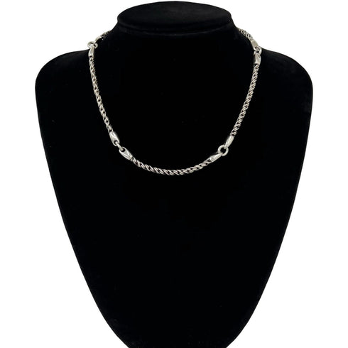 Vintage Chain Pendant Necklace Sterling Silver