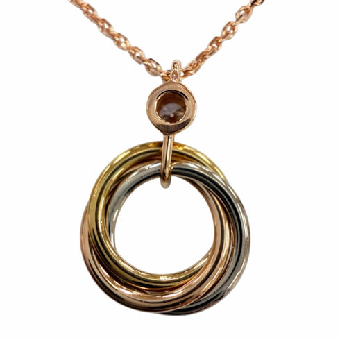 Trinity Pendant Necklace 18K Tricolor Gold