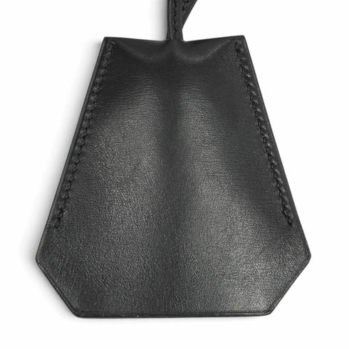 Vintage Clochette Charm Pendant Necklace Leather Black Silver Hardware Vintage Margiela Era C Stamp