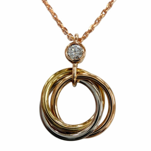 Trinity Pendant Necklace 18K Tricolor Gold