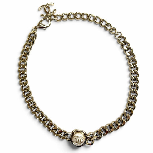 CC Logo Necklace Gold-Tone Metal