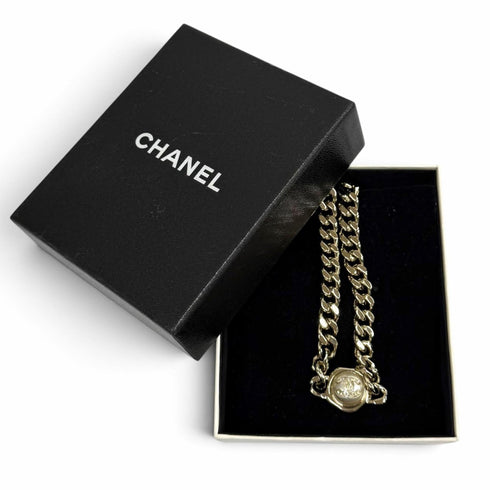 CC Logo Necklace Gold-Tone Metal