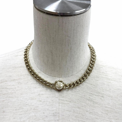 CC Logo Necklace Gold-Tone Metal