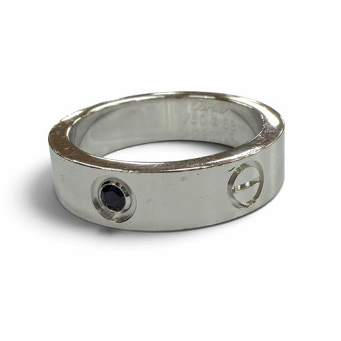 Ring 18K White Gold with Sapphire