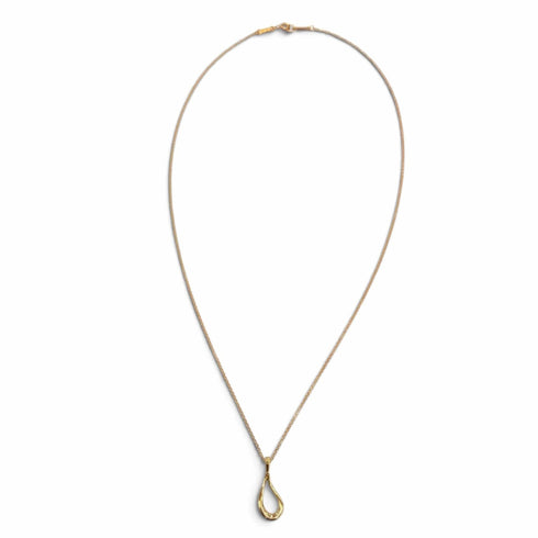 Open Teardrop Pendant Necklace 18K Yellow Gold