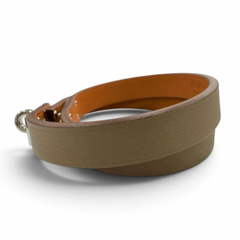 Kelly Double Tour Bracelet Swift Leather Etoupe Gray Mini