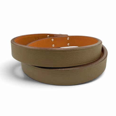 Kelly Double Tour Bracelet Swift Leather Etoupe Gray Mini