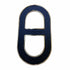 Brooch Leather and Metal Navy Silver