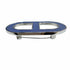 Brooch Leather and Metal Navy Silver