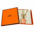 H Motif Pendant Necklace Gold and Pink Mini