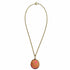 H Motif Pendant Necklace Gold and Pink Mini