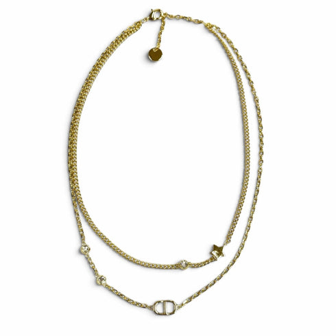 Pendant Necklace Gold with Rhinestone Star Charm