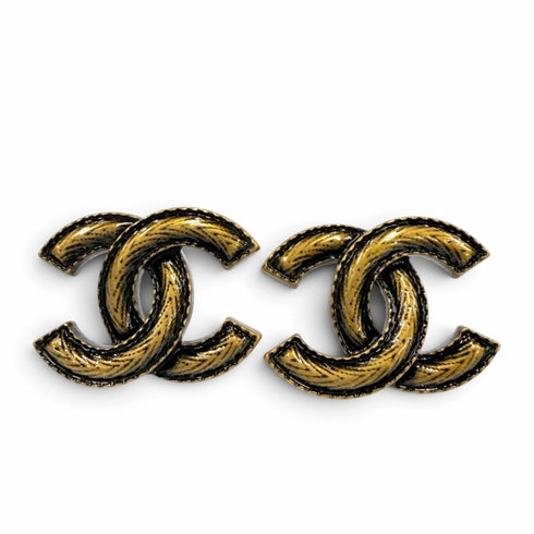 CC Logo Earrings Gold-Tone Metal Gold-Tone Metal