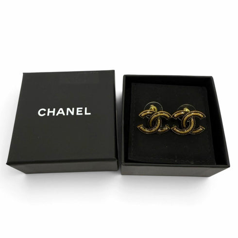 CC Logo Earrings Gold-Tone Metal Gold-Tone Metal