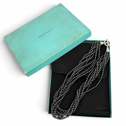 Pendant Necklace Sterling Silver with Hematite