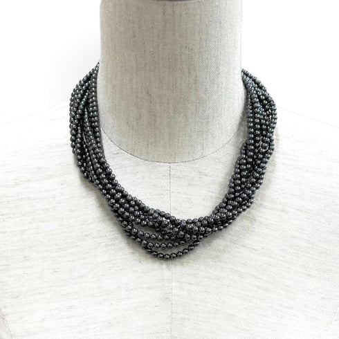 Pendant Necklace Sterling Silver with Hematite