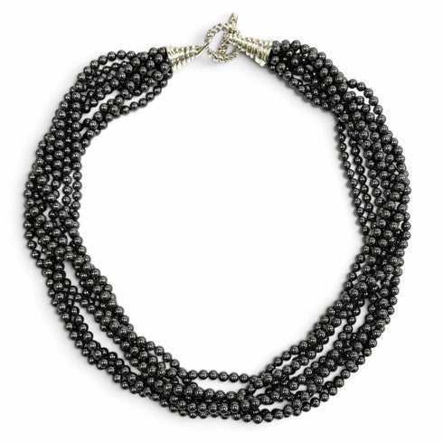 Pendant Necklace Sterling Silver with Hematite