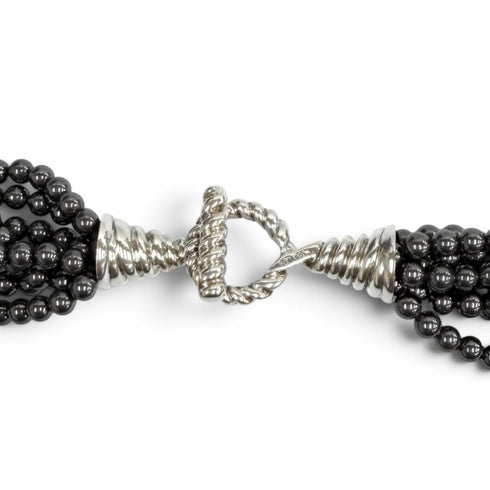Pendant Necklace Sterling Silver with Hematite