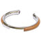 Leather and Metal Bangle Brown and Silver Bracelet
