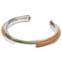 Leather and Metal Bangle Brown and Silver Bracelet