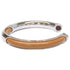 Leather and Metal Bangle Brown and Silver Bracelet