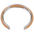 Leather and Metal Bangle Brown and Silver Bracelet