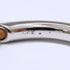 Leather and Metal Bangle Brown and Silver Bracelet