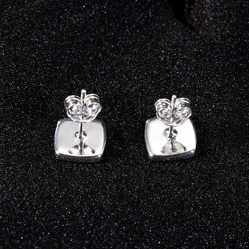 Squared Up 925 Sterling Silver Moissanite Stud Earrings