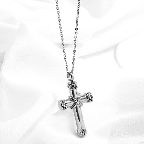 Lord Prayer Cross Ash Urn Pendant Necklace