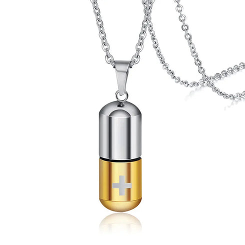 Hollow Pill Urn Necklace