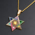 Blingy Iced Out Multicolour Star of David Necklace