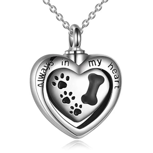 Pawprint Memorial Pet Urn Necklace