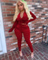 Velvet Hoodie Crop Top Tracksuit