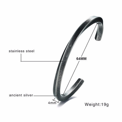 Twisted Unisize Men's Minimalist Bangle