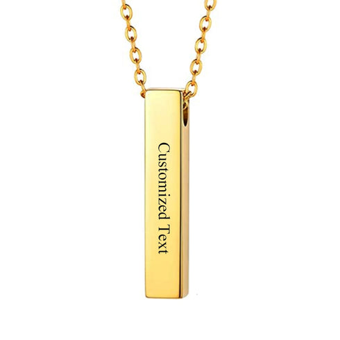Custom Name Stainless Steel Bar Urn Pendant Necklace