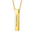Stainless Steel Vertical Cubic Bar Container Urn Memorial Pendant Necklace