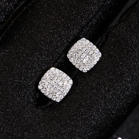 Squared Up 925 Sterling Silver Moissanite Stud Earrings