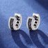 S925 Moissanite Black Baguette Diamond Huggie Earrings