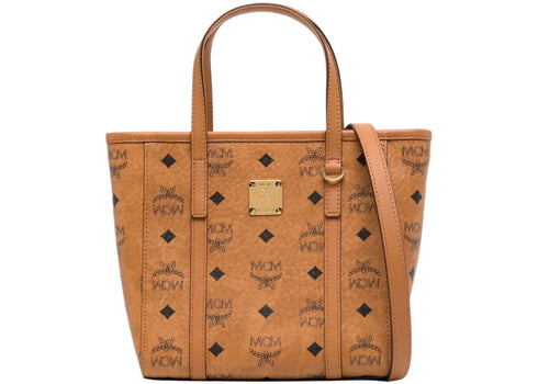 MCM Toni Vi Shopper Mni Bag Cognac
