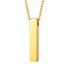 Stainless Steel Vertical Cubic Bar Container Urn Memorial Pendant Necklace