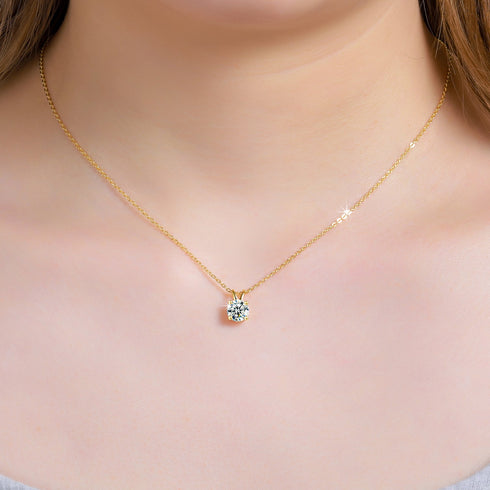 VVS 925 Sterling Silver Moissanite Solitaire Pendant Necklace