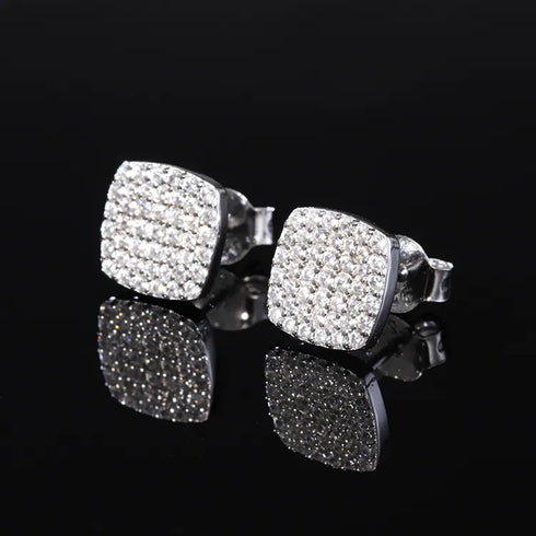 Squared Up 925 Sterling Silver Moissanite Stud Earrings