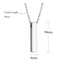 Stainless Steel Vertical Cubic Bar Container Urn Memorial Pendant Necklace