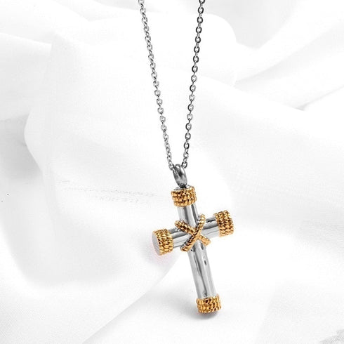 Lord Prayer Cross Ash Urn Pendant Necklace