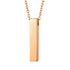 Stainless Steel Vertical Cubic Bar Container Urn Memorial Pendant Necklace
